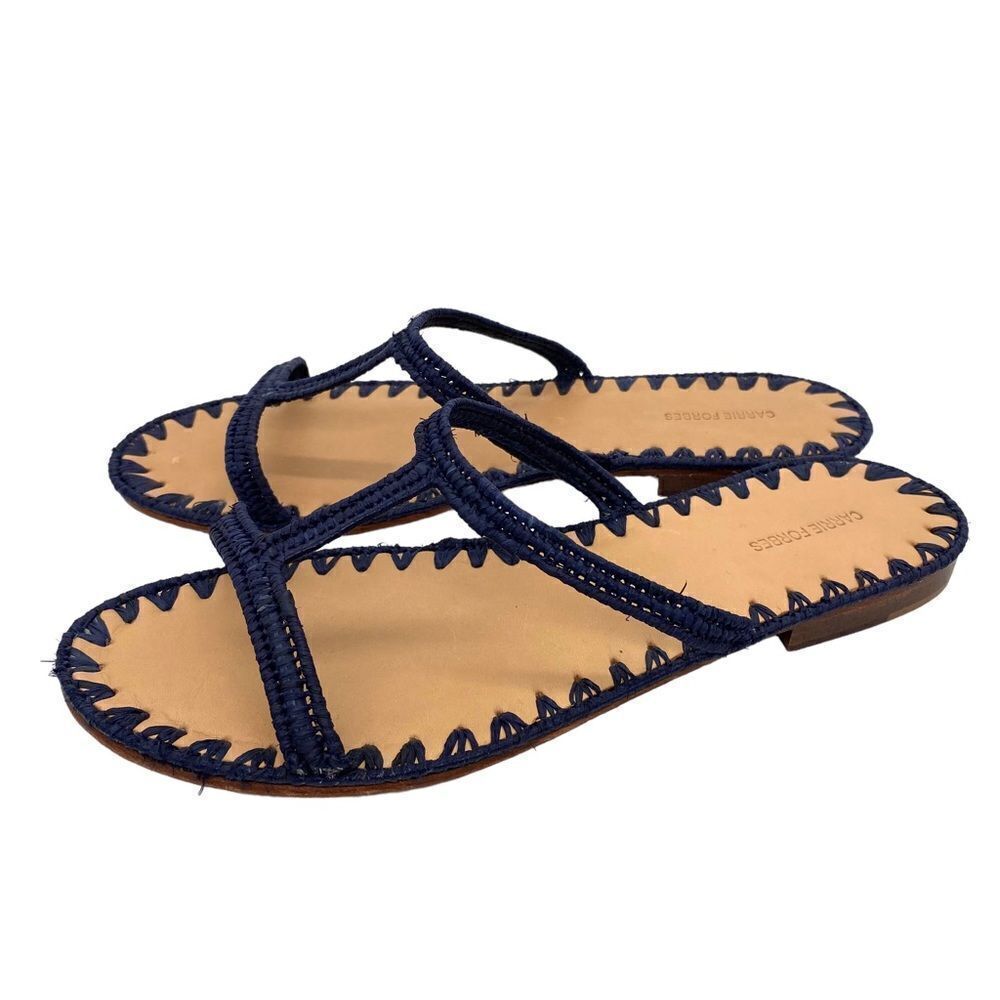 Carrie Forbes Iris Woven Raffia Slide Sandals - Picture 6 of 12